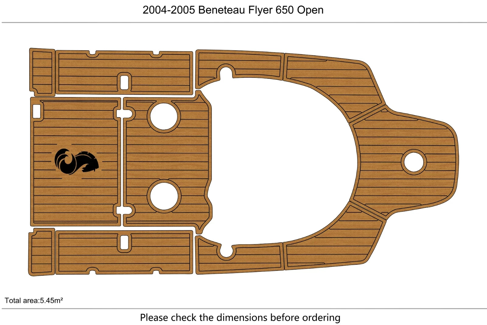 EVA Foam Teak Deck Floor Mat for Beneteau Flyer 650 Open (2005)