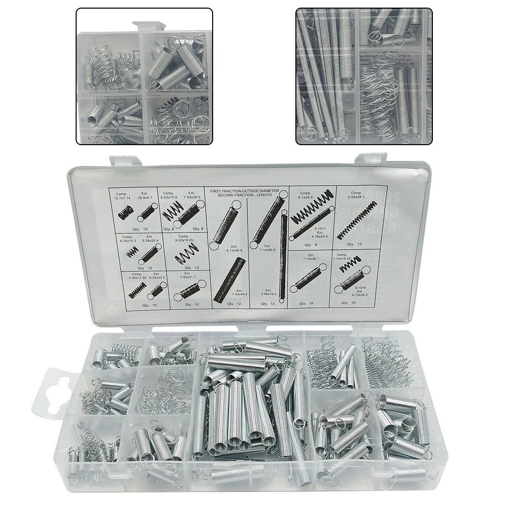 200 PCS Metal Compression Tension Hook Springs Set for Organizer