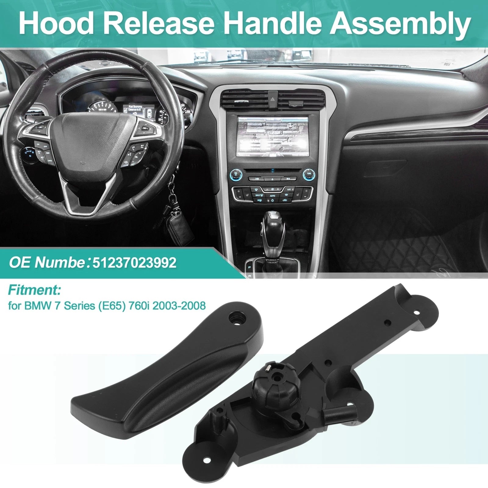Hood Latch Release Handle Replacement for BMW 7 Series E65 760i (2003–2008)