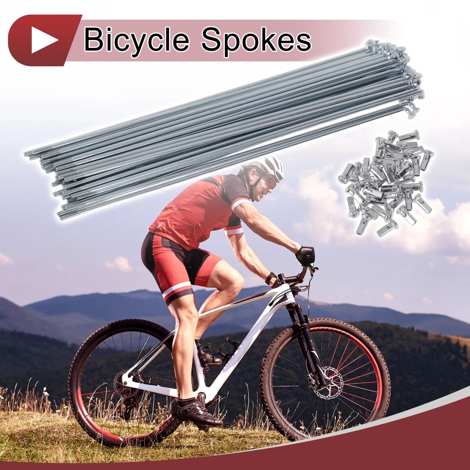 Bicycle Spokes Front Set 209mm Steel Galvanized for 12G Wheel (36 Pack)