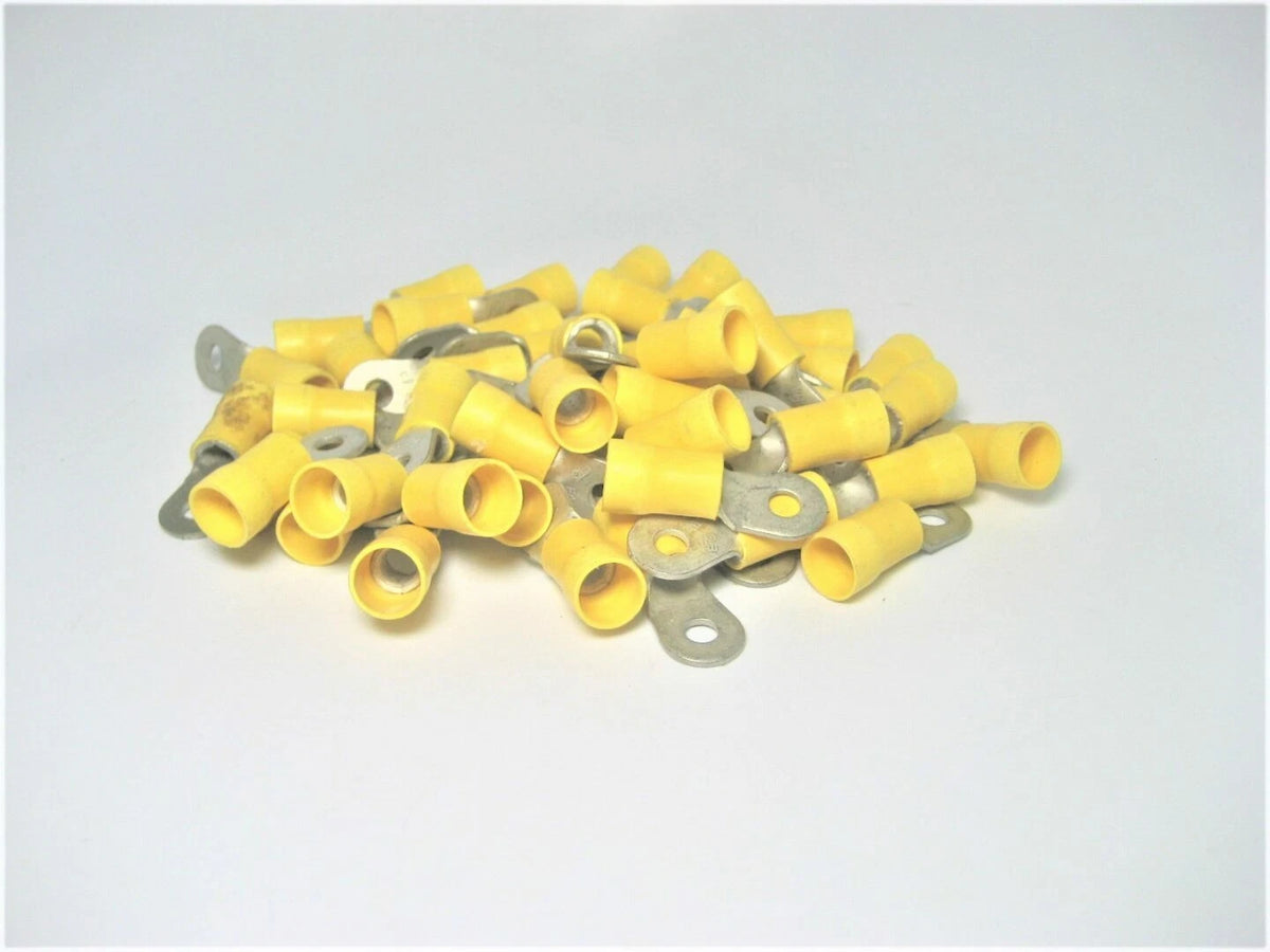 Lot of 50 16-14 AWG 1/4" Stud Vinyl Insulated Battery Post Ring Terminal