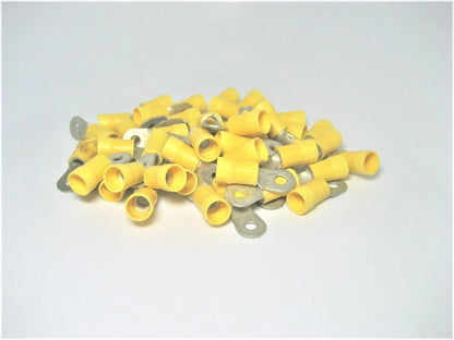 Lot of 50 16-14 AWG 1/4" Stud Vinyl Insulated Battery Post Ring Terminal