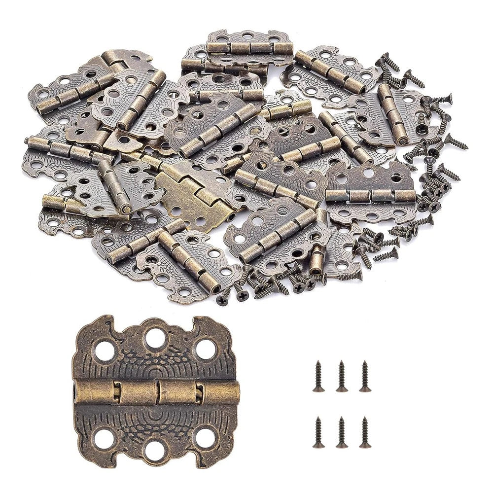 10pc Jewelry Box Hinges for Antique Wooden Cases (29x27mm)