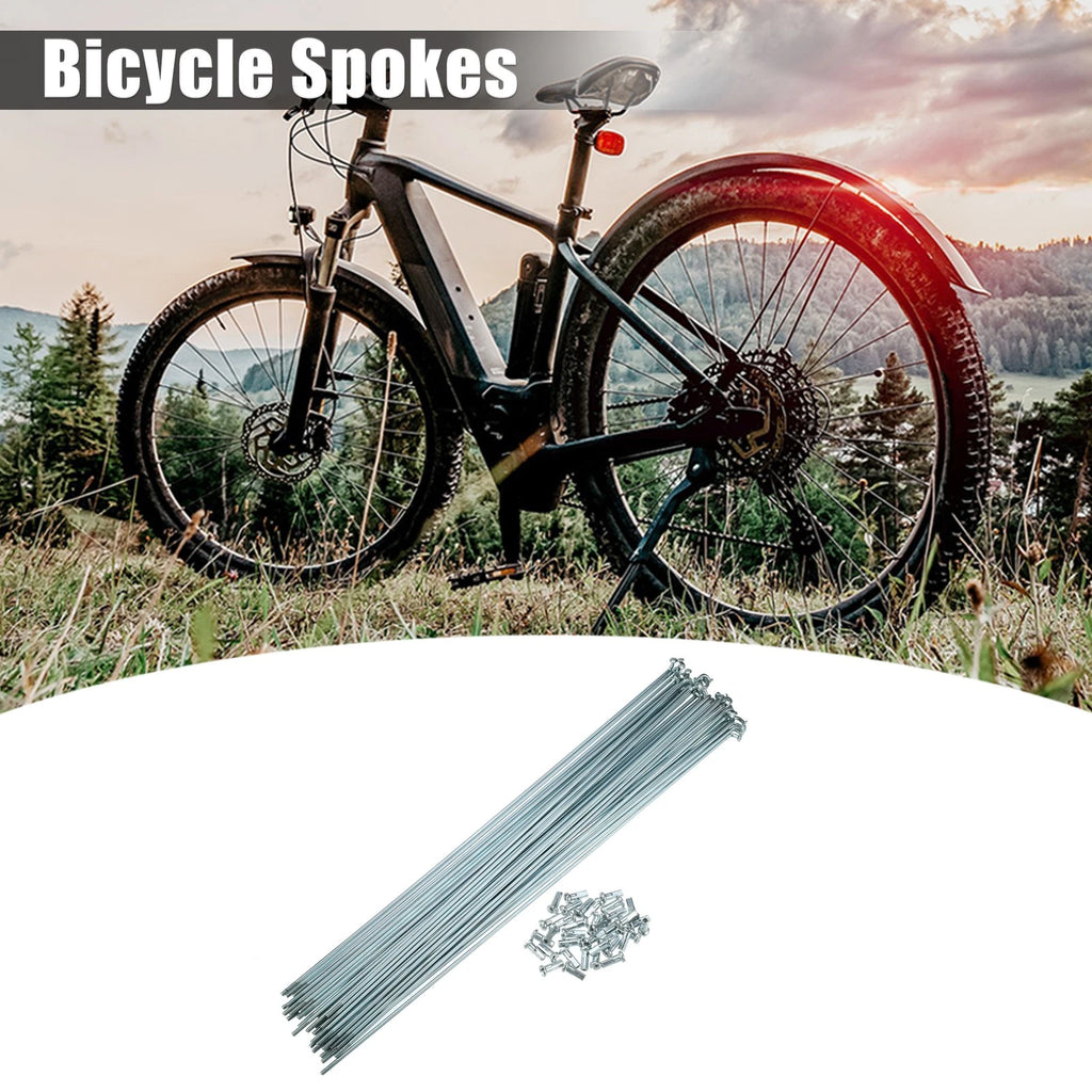 Bicycle Spokes Kit 14G J Bend 266mm with Nipples for Universal Use