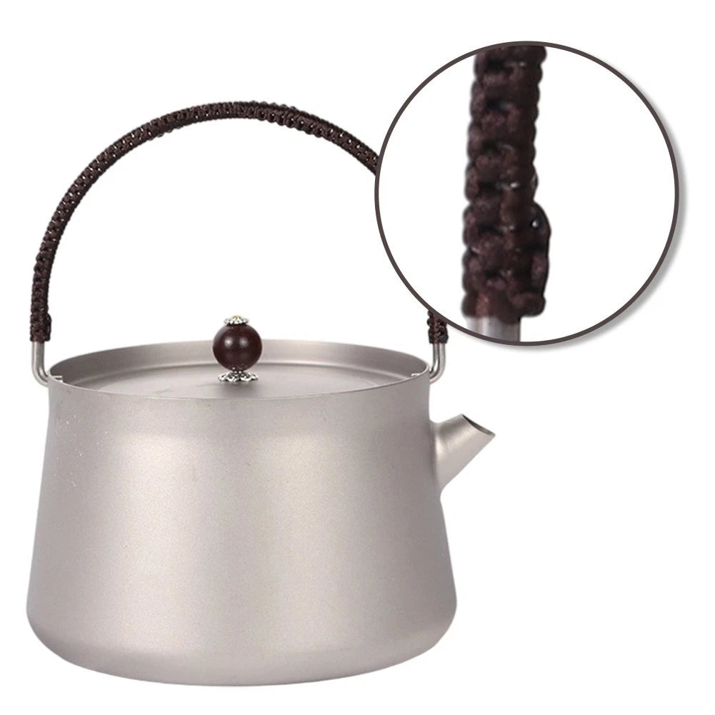Portable Pure Titanium Kettle for Camping Picnic Tea (800ml)