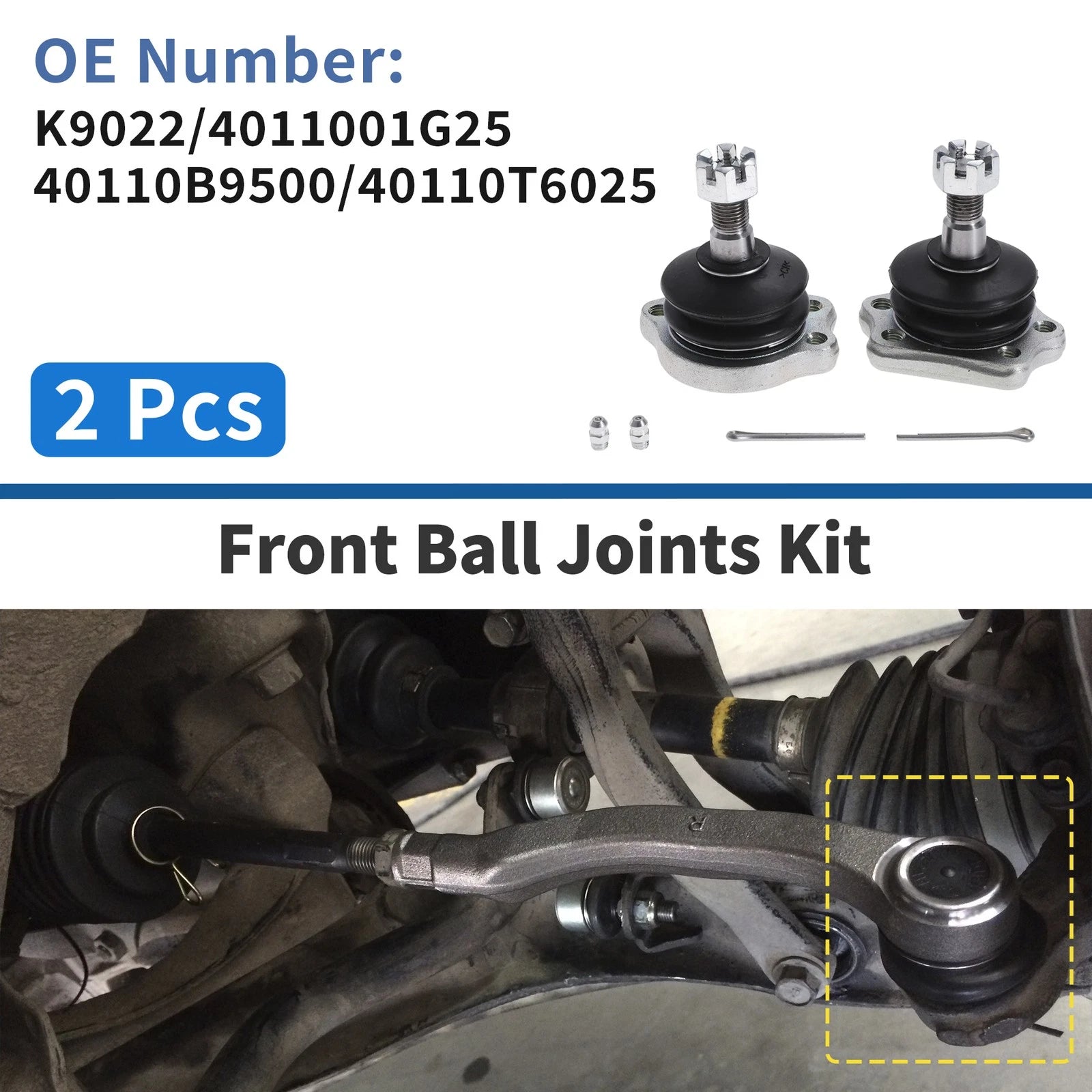 2 Pcs Front Upper Ball Joints Replacement for Nissan Pathfinder (1987–1995)