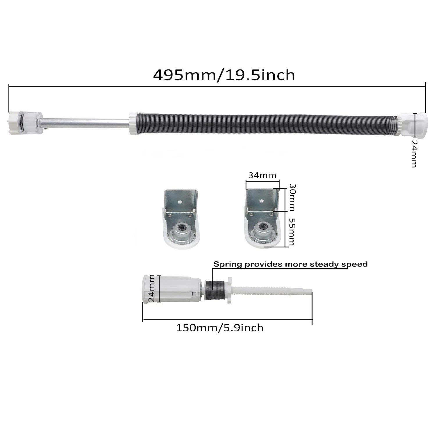 Long Spring with Roller Blind Bracket for 25mm Tube