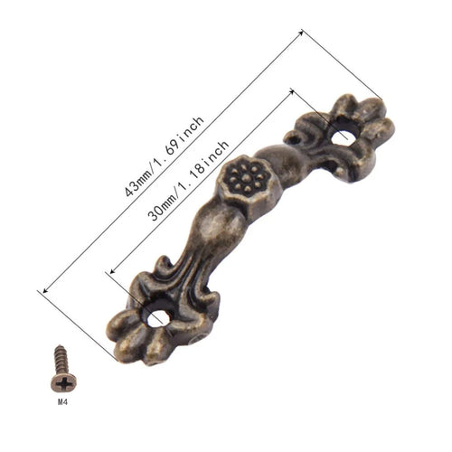 10Pc Decorative Pull Handle Knob for Jewelry Box Drawer (43mm x 11mm)