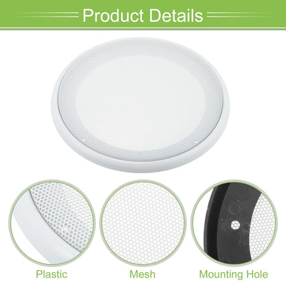 Set of 2 Speaker Grill Covers for Car Subwoofer (6.5", White)