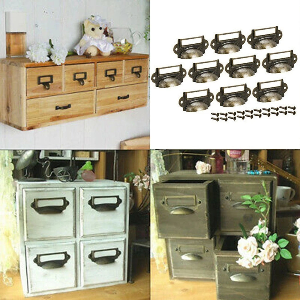 Set of 10 Drawer Pull Handles for File Cabinets