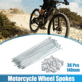 36pcs 14G J Bend Bicycle Spokes Galvanized 140mm with Nipples for Universal (—)