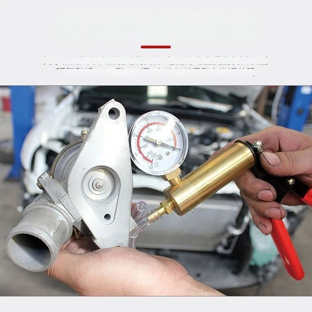 Manual Brake Bleeder Kit with Vacuum Pump and Dual Scale Gauge for Auto Use