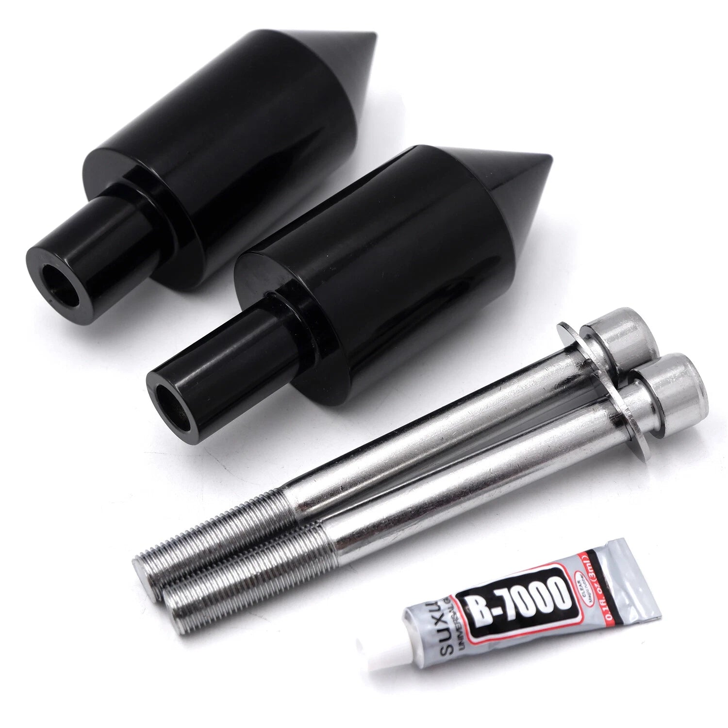 Black Spike Frame Sliders for Honda CBR600RR (2003–2006)