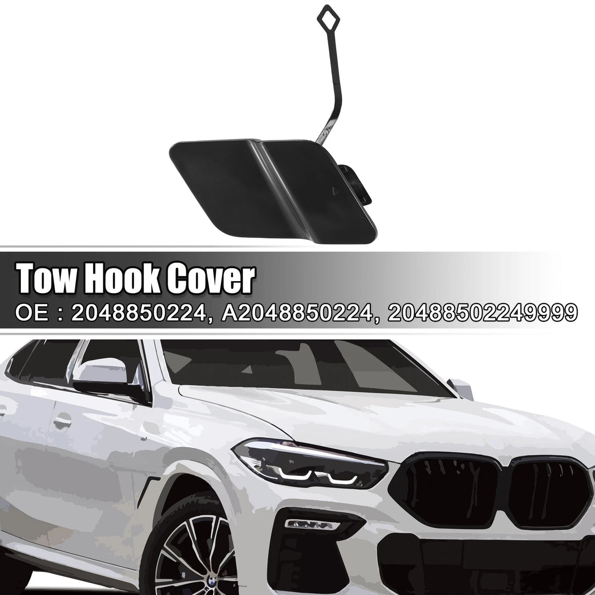 Front Tow Hook Eye Hole Cover Replacement for Mercedes Benz GLK250 X204 (2010–2015)