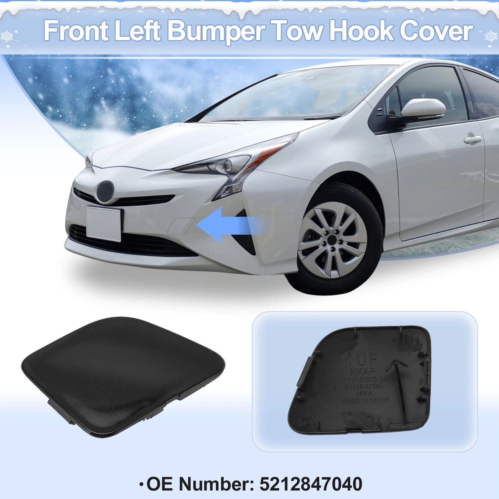 Tow Hook Cover Cap Left Front for Toyota Yaris LE (2017–2019)