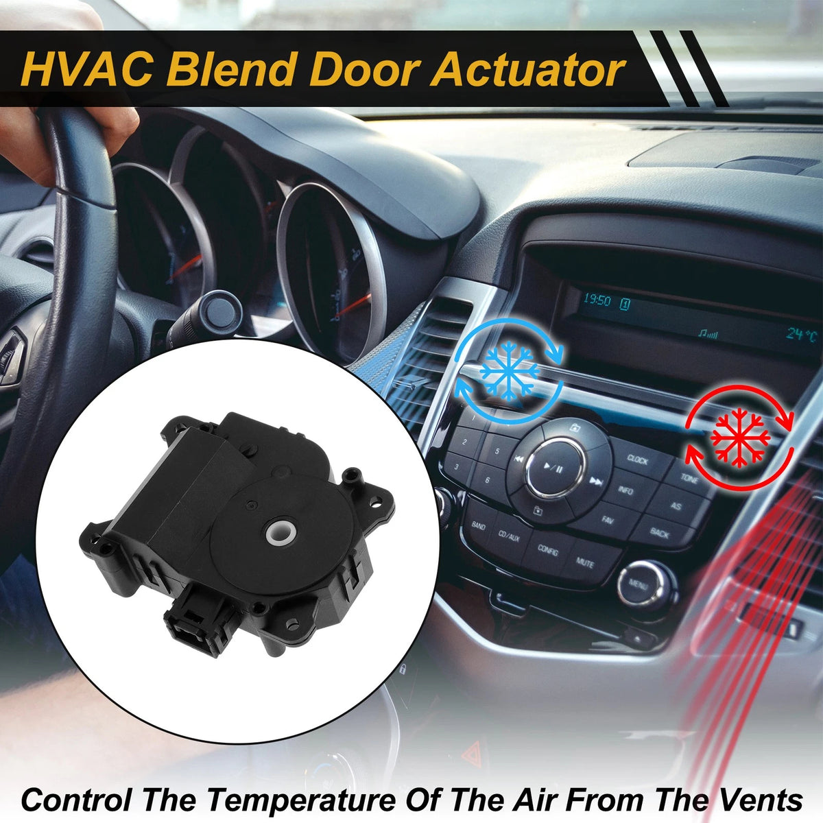 HVAC Heater Blend Door Actuator for Cadillac CTS (2014–2015) No. 22799392