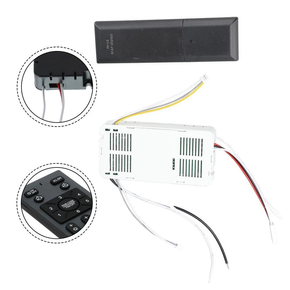Remote Control for Ceiling Fan Light (6 Speeds, Dimmable Settings)
