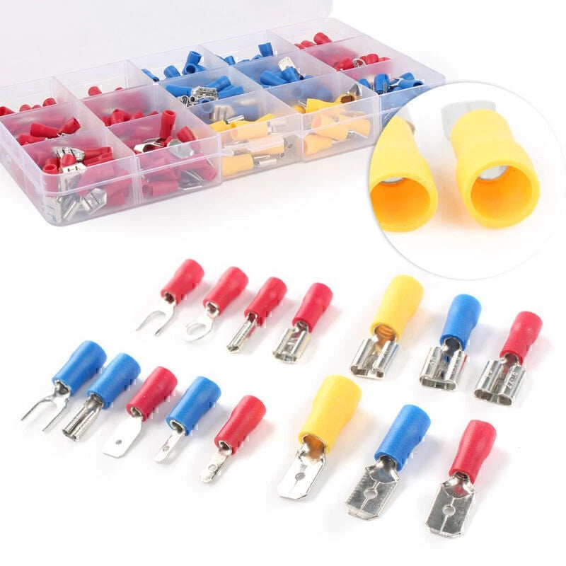 280pcs Assorted Crimp Spade Terminal Insulated Electrical Wire Connector Kit Set