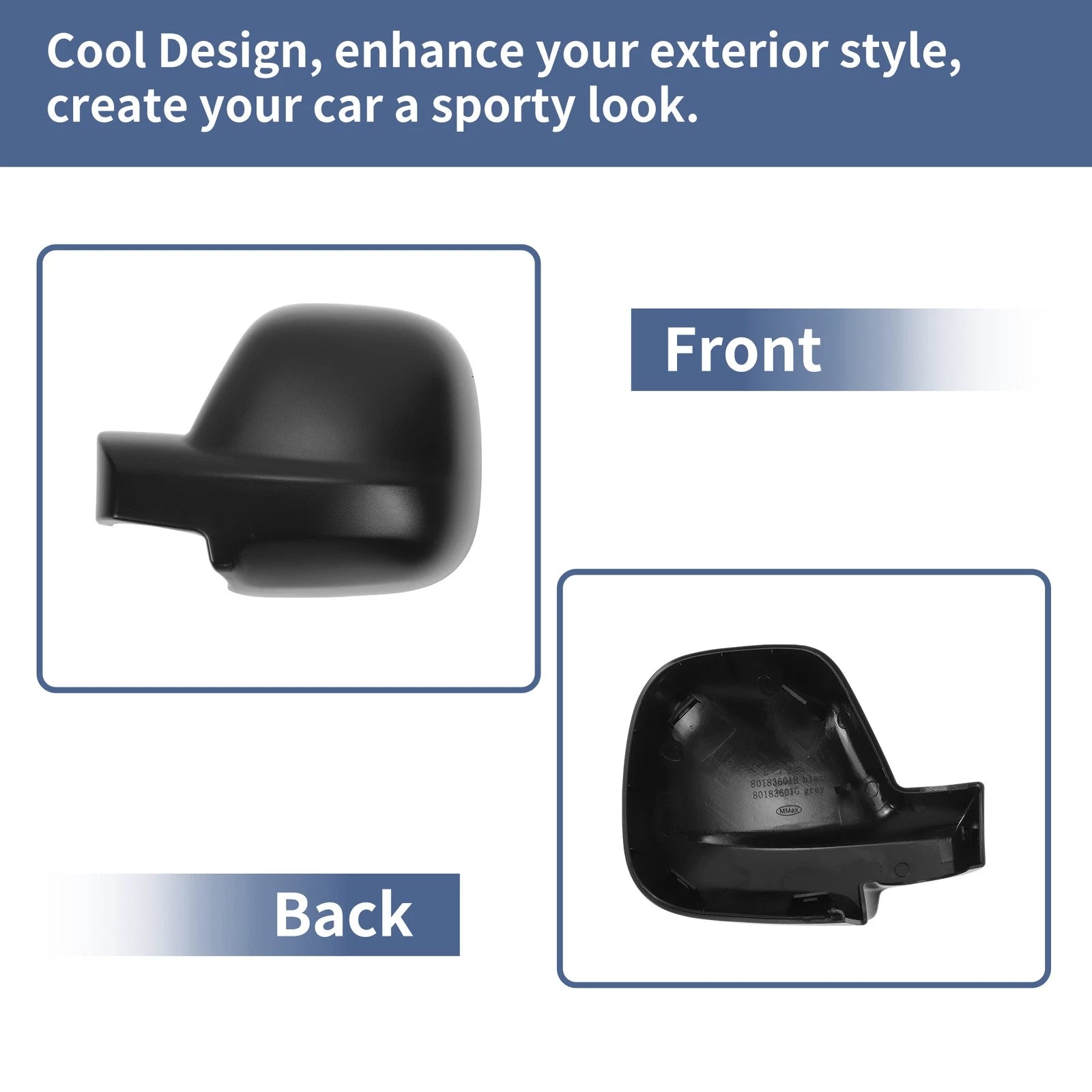 Left Passenger Side Mirror Cover Cap for Citroen Dispatch/Jumpy (2016–2023)