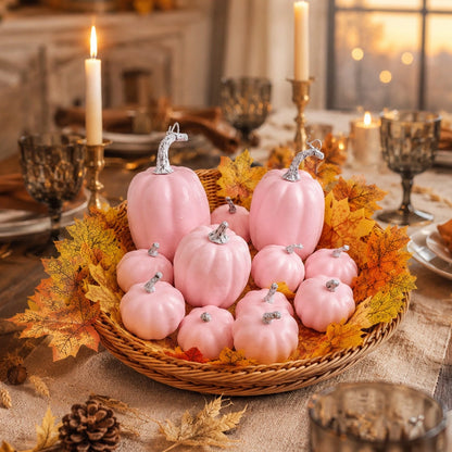 12 Piece Matte Finish Foam Pumpkins for Thanksgiving Halloween Decor