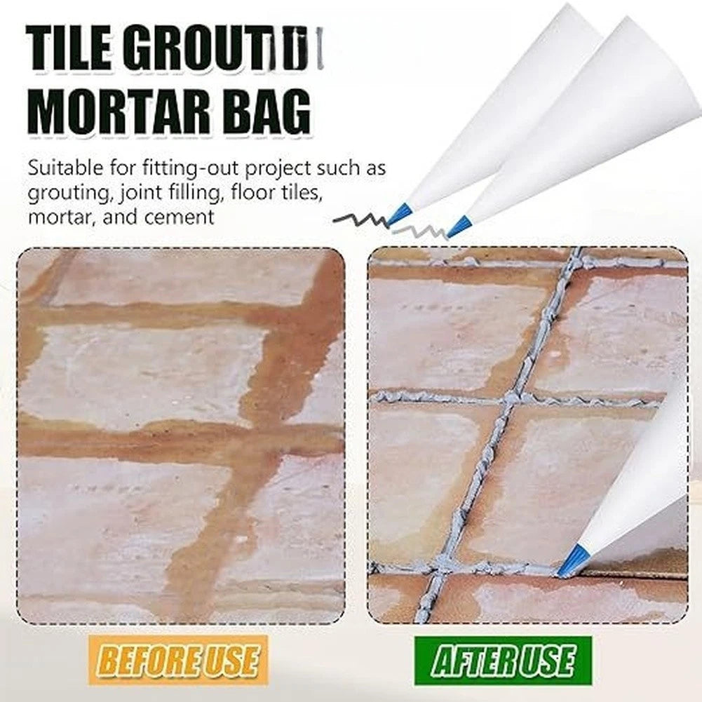 3PCS PVC Leather Grout Bags with Trowel and Leveling Tool for Masonry Projects