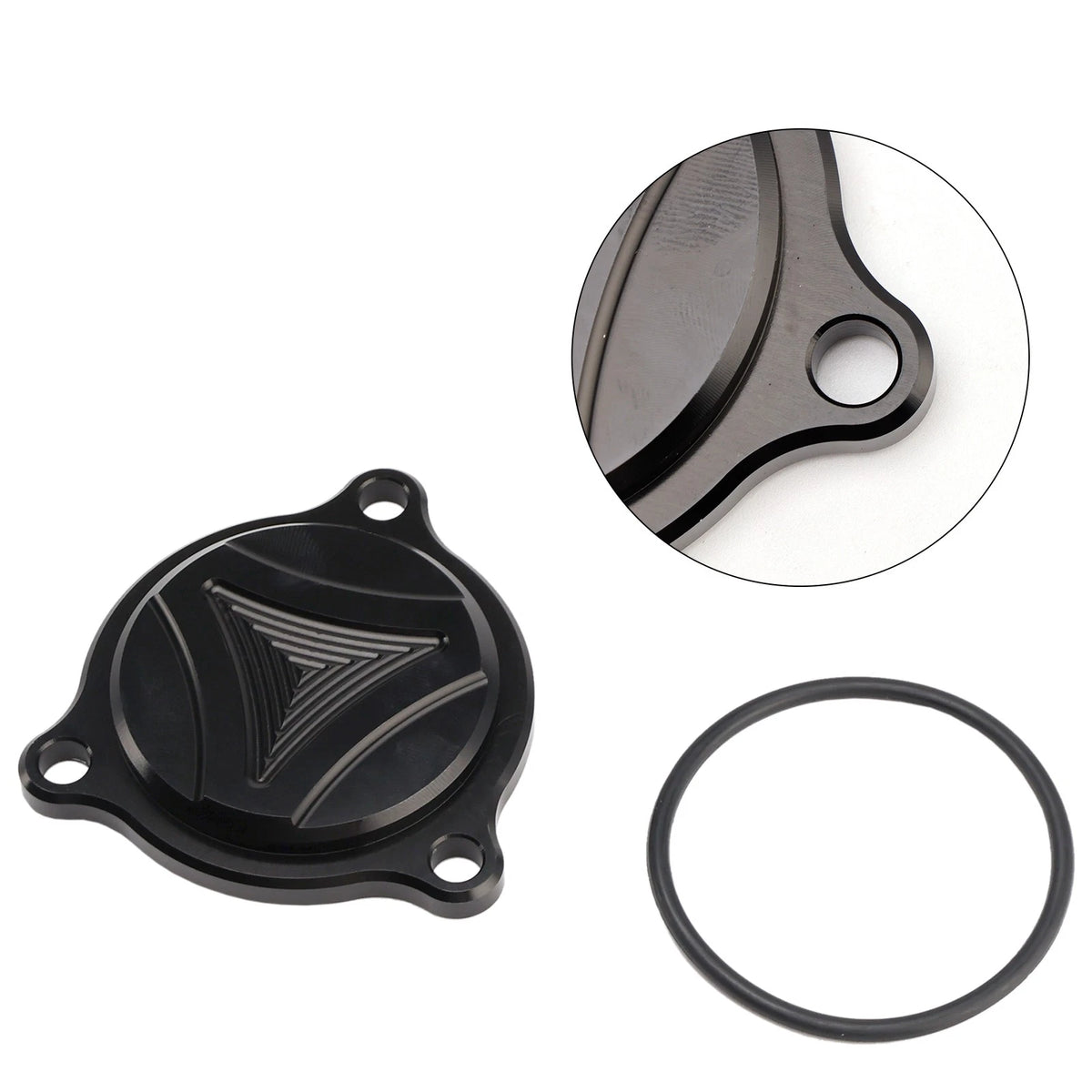 Engine Oil Filter Cover for Suzuki LTZ400 LTR450 DRZ400/400E/400S/400SM (Black)