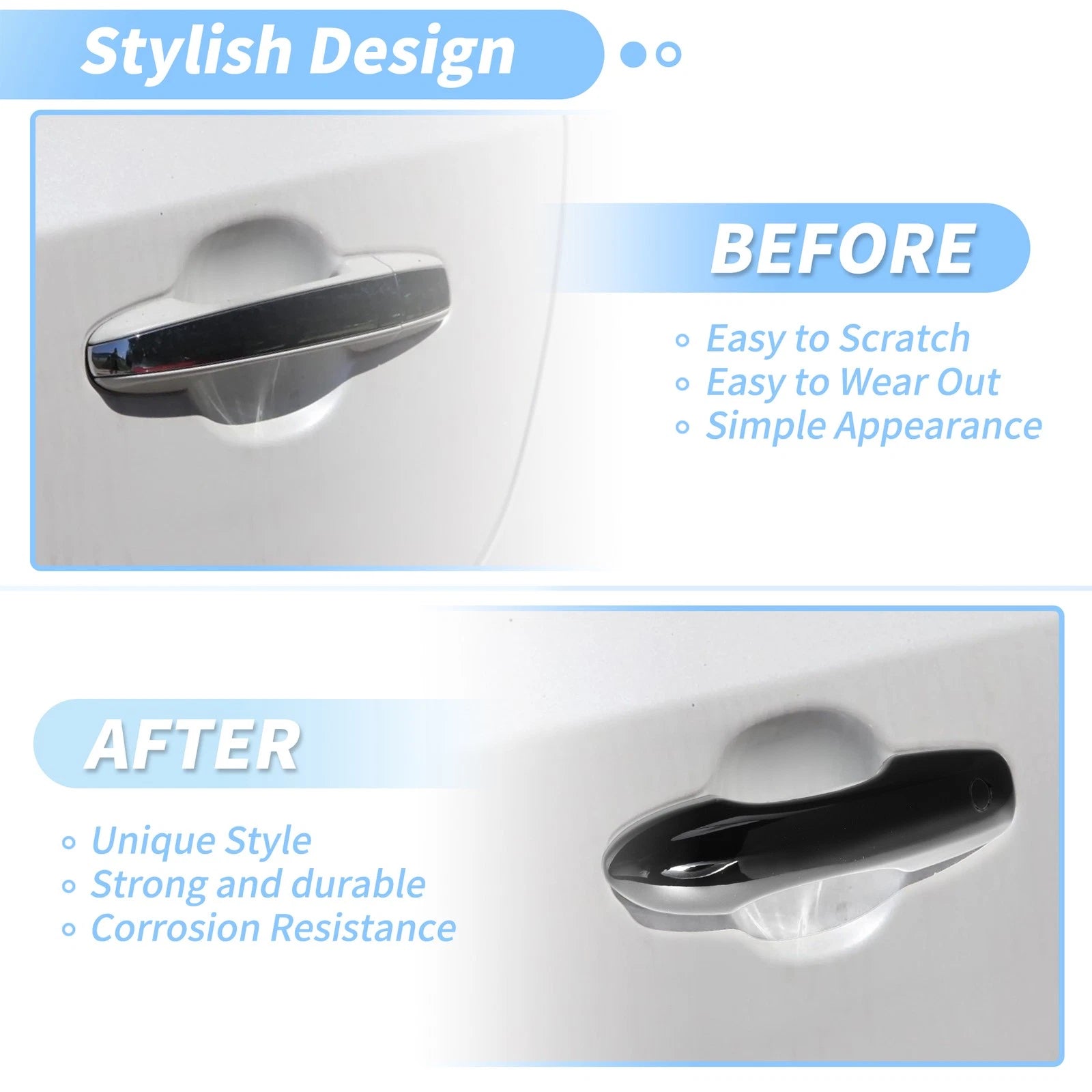 Door Handle Cover Protector Front Left Right for Toyota Camry Corolla (2019–2025)