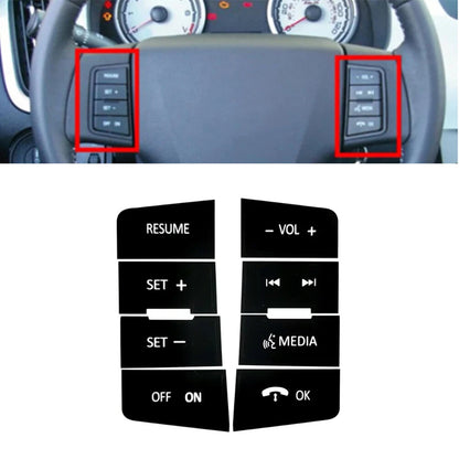 Steering Wheel Button Repair Decal Stickers for Ford Focus (2008–2010)