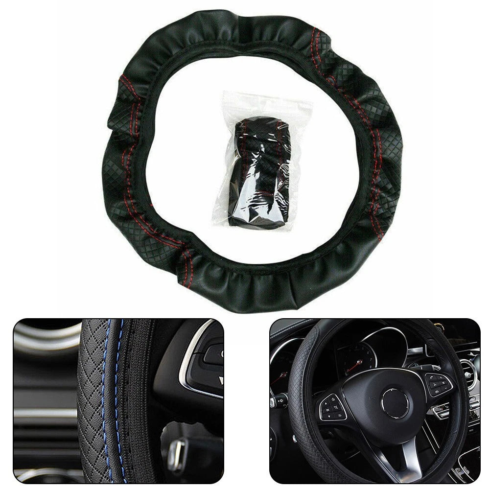 Leather Steering Wheel Cover for Universal Fit (2010–2023)