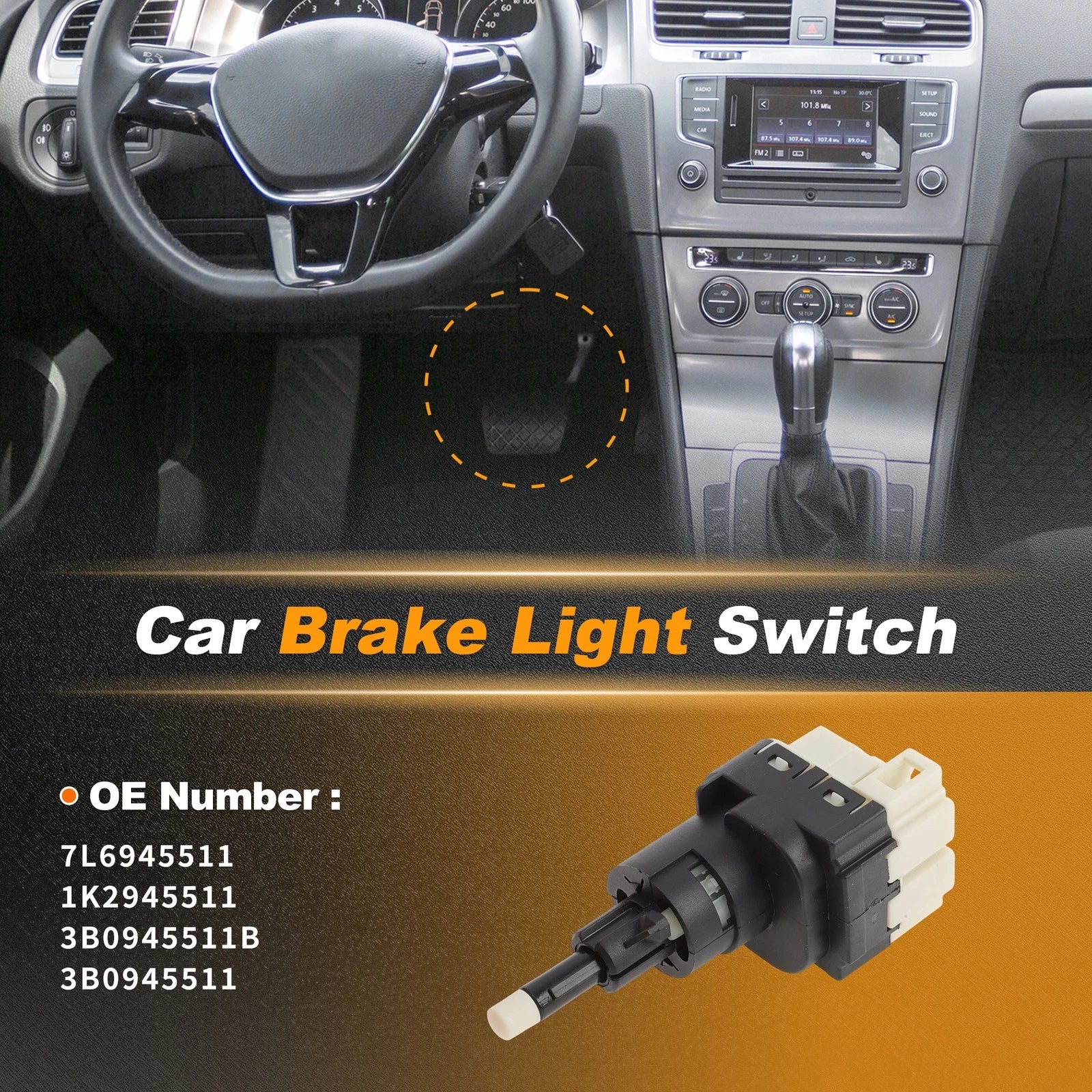 Brake Light Switch for Audi A3 (2003–2012) 7L6945511