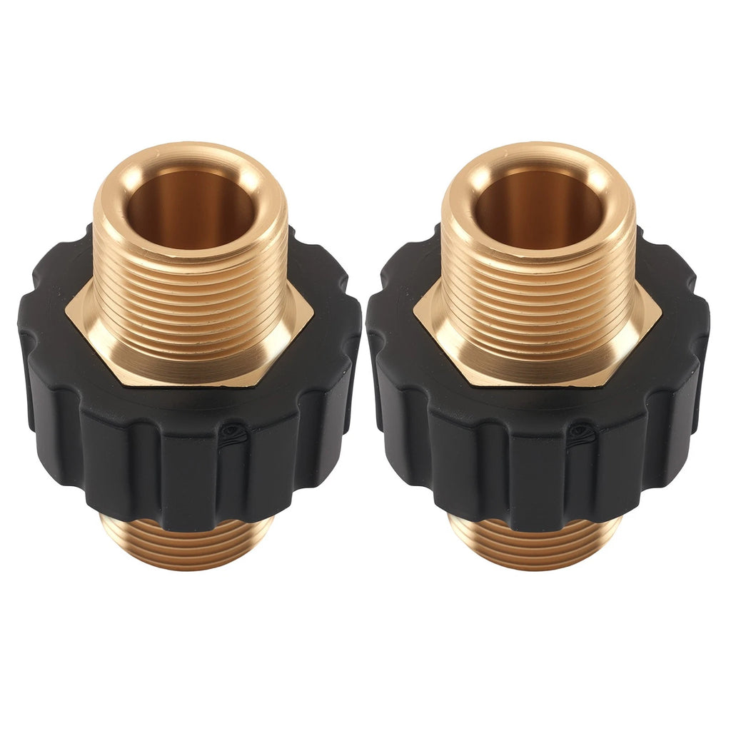 2X Brass M22 14mm Male Pressure Washer Adapter Quick Connect Fitting
