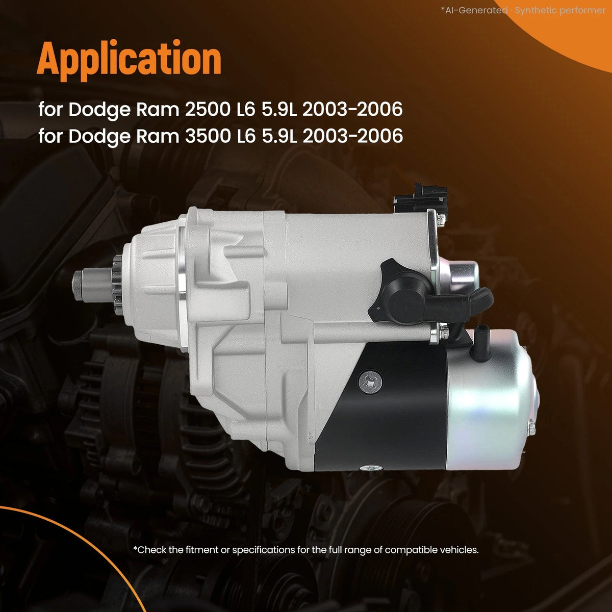 Starter Motor for Dodge Ram 2500 3500 5.9L (2003–2006) 17892N 12V 2.7KW 13T CW
