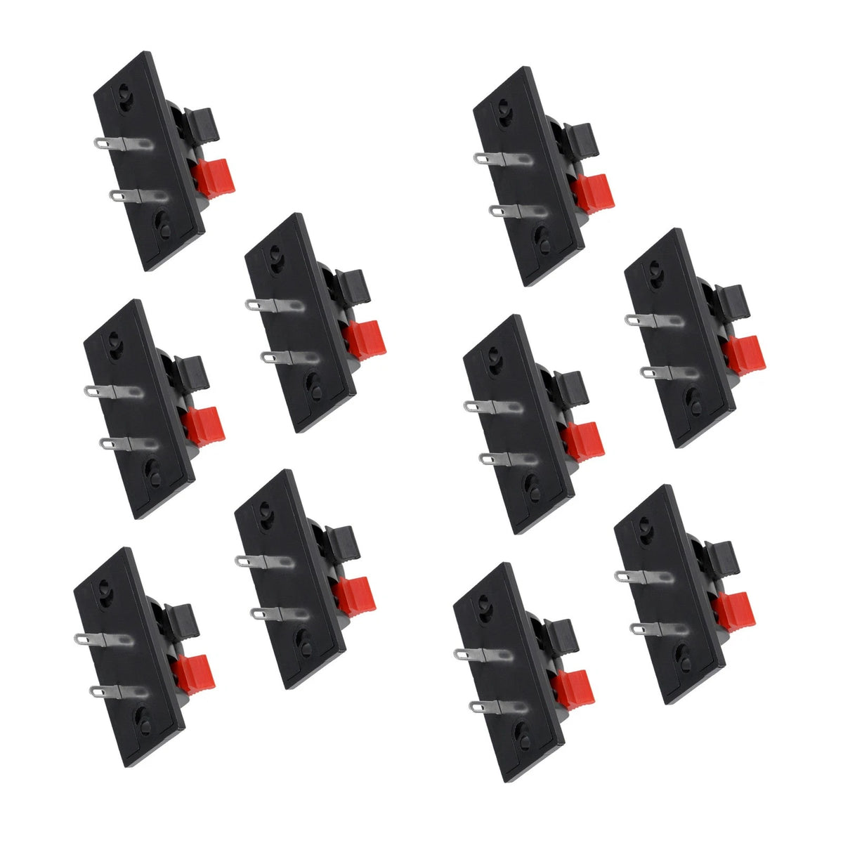 10 Pcs 2 Way Push Release Connector Plate for Stereo Speaker Terminal Strip