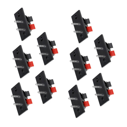 10 Pcs 2 Way Push Release Connector Plate for Stereo Speaker Terminal Strip