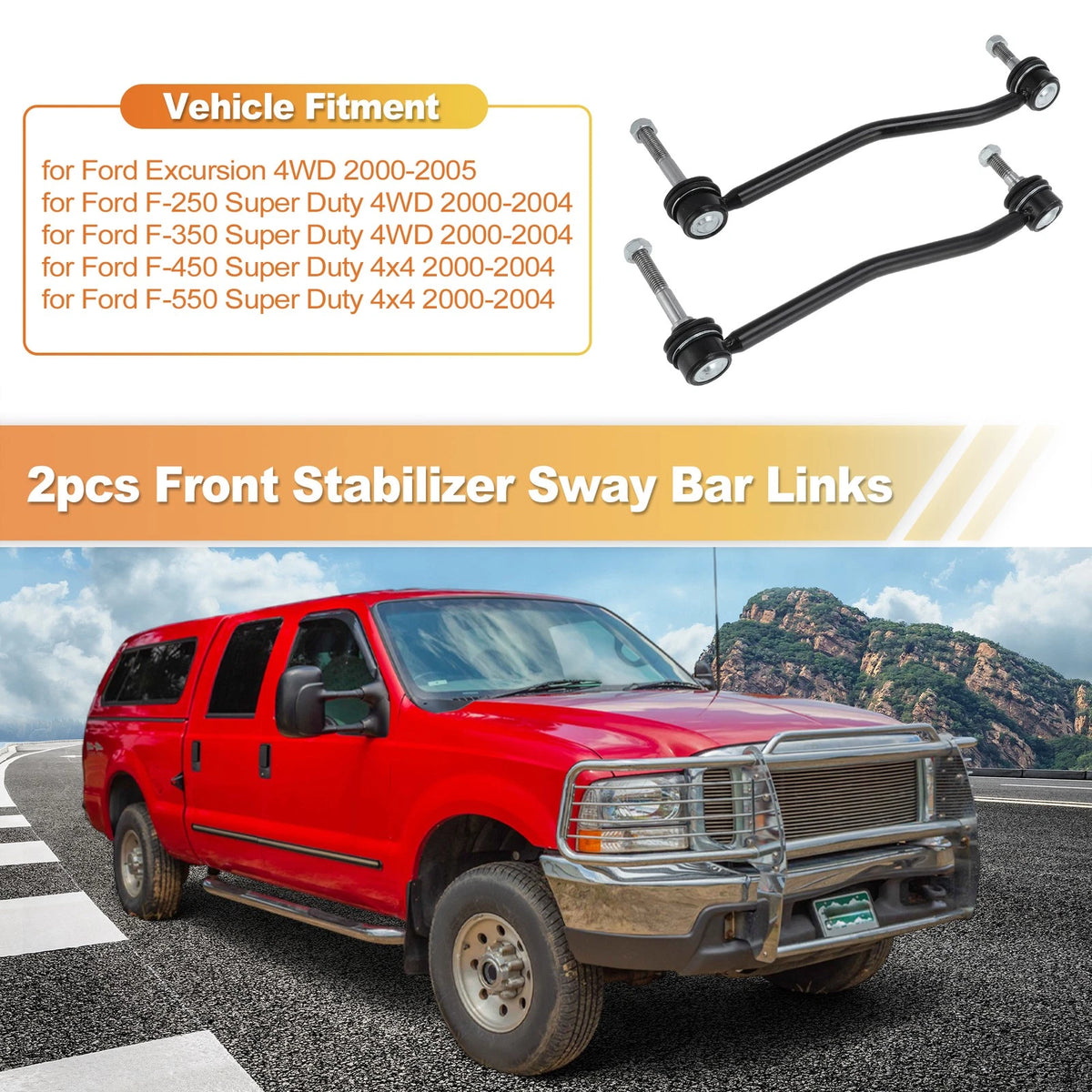 Set of 2 Front Sway Bar Links Kit for Ford Excursion F250 F350 (2000–2005)
