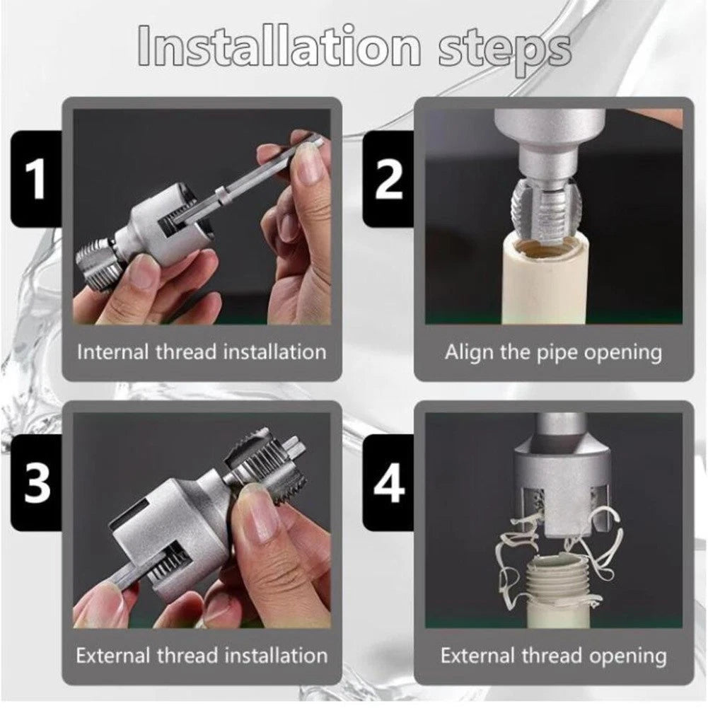 Pipe Thread Cutting Attachment for Electric Drills 1/2" 3/4" 1"
