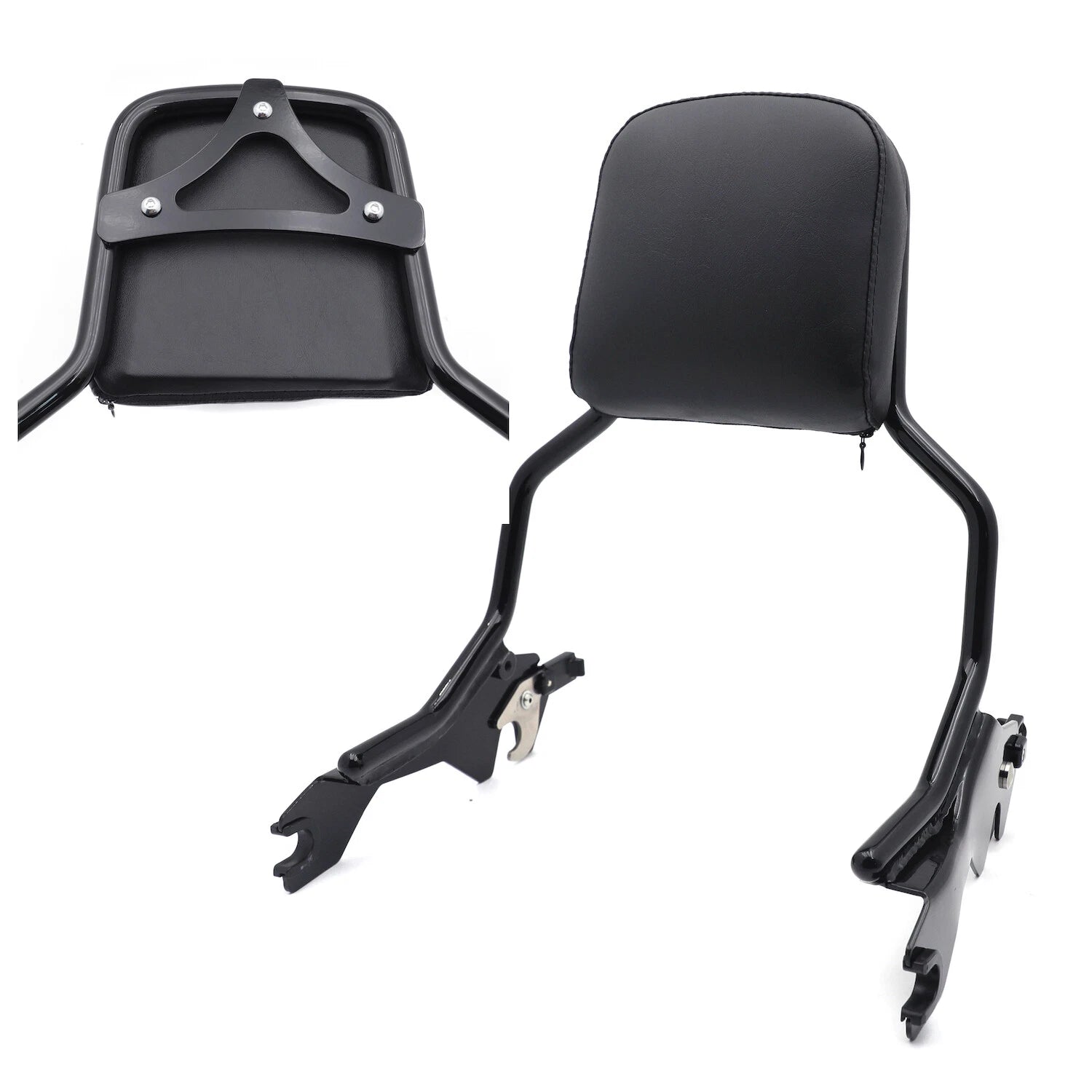 Black Passenger Sissy Bar Backrest for Harley Softail FXFB FXFBS (2018–2023)