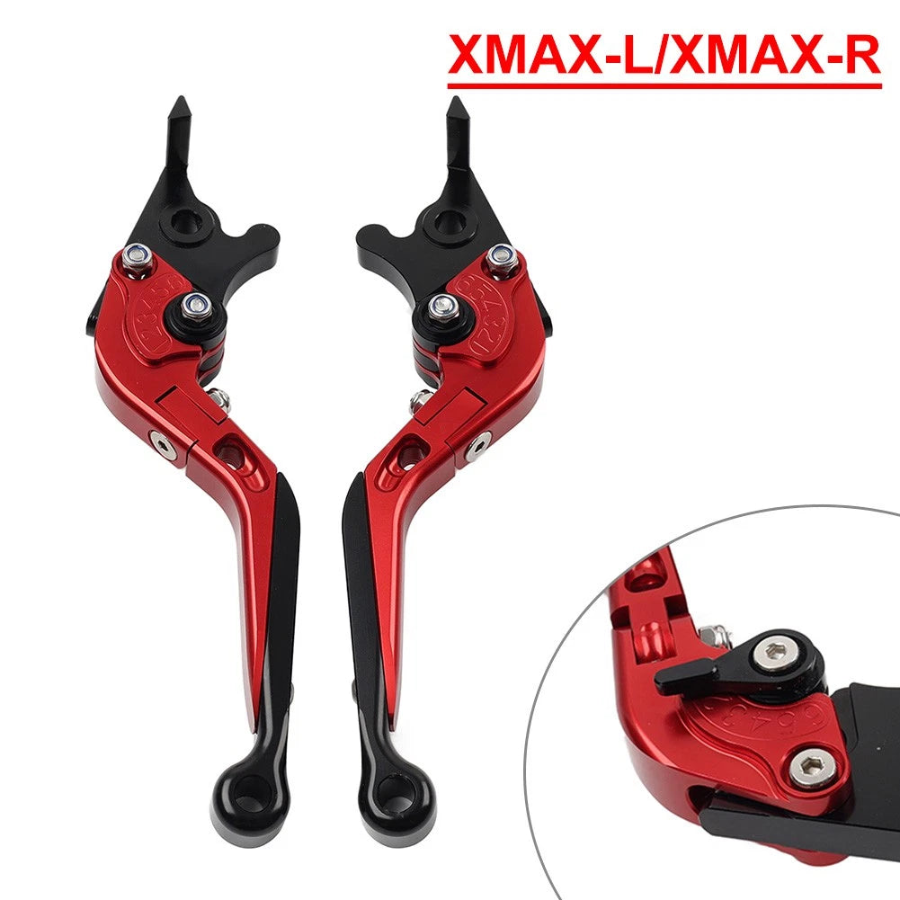 Folding Extendable Brake Clutch Levers for Yamaha XMAX 125/250/300/400 (2015–2022) - Red
