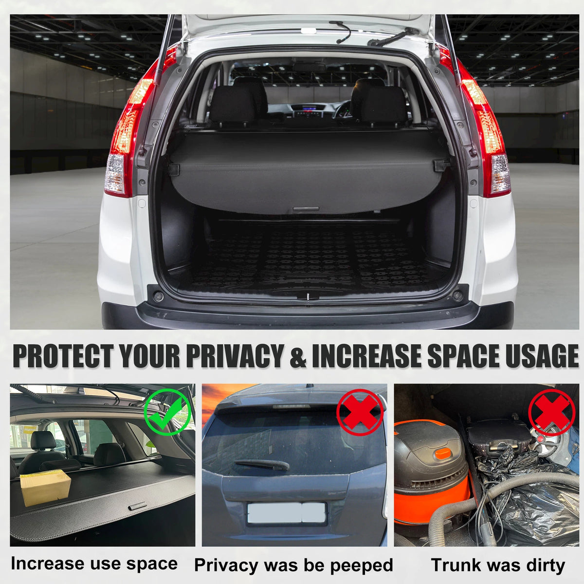 Retractable Cargo Cover for Honda CR-V (2017–2021) Trunk Shade