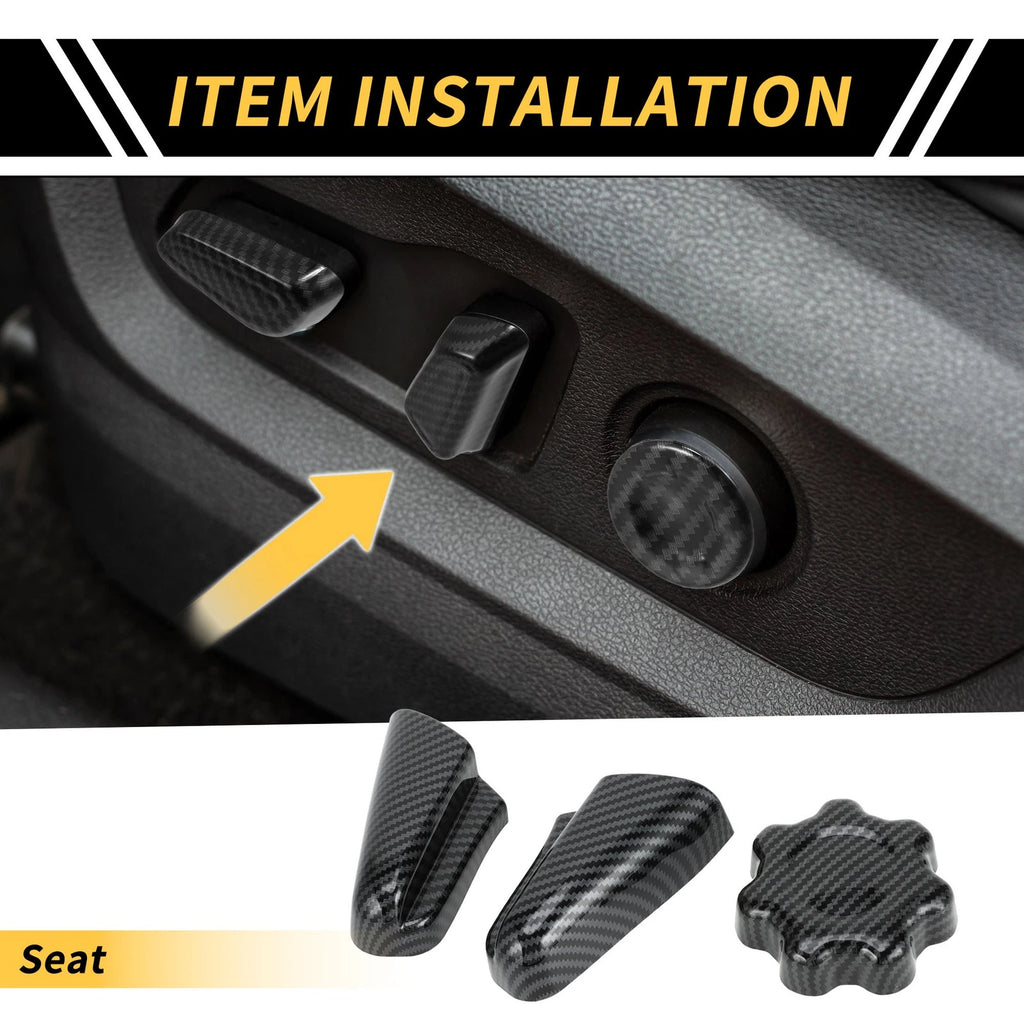 Seat Switch Control Button Trim Set Carbon Fiber for Toyota Tacoma (2016–2023)