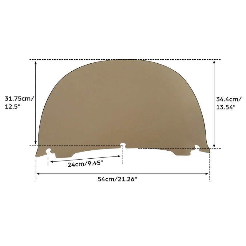 Outer & Inner Fairings Smoked 12.5" Windshield for Harley Touring (2014–2024)