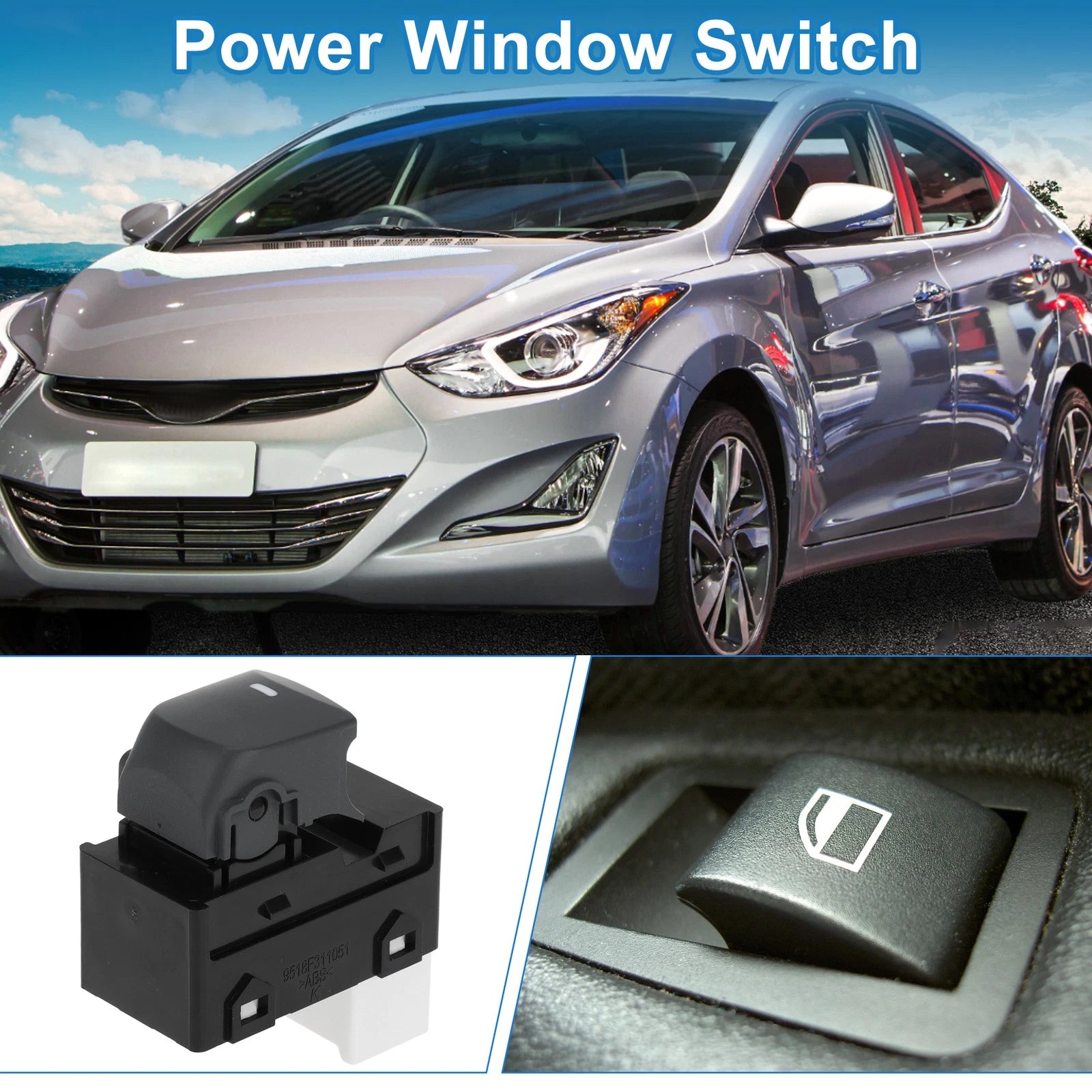 Right Power Window Switch Replacement for Hyundai Elantra (2012–2016)
