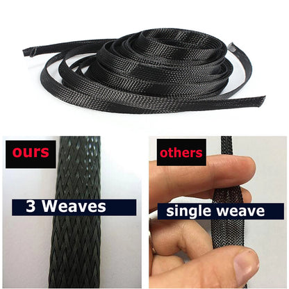 Braided Cable Sleeve Wrap for Automotive Wiring (150% Expandable)
