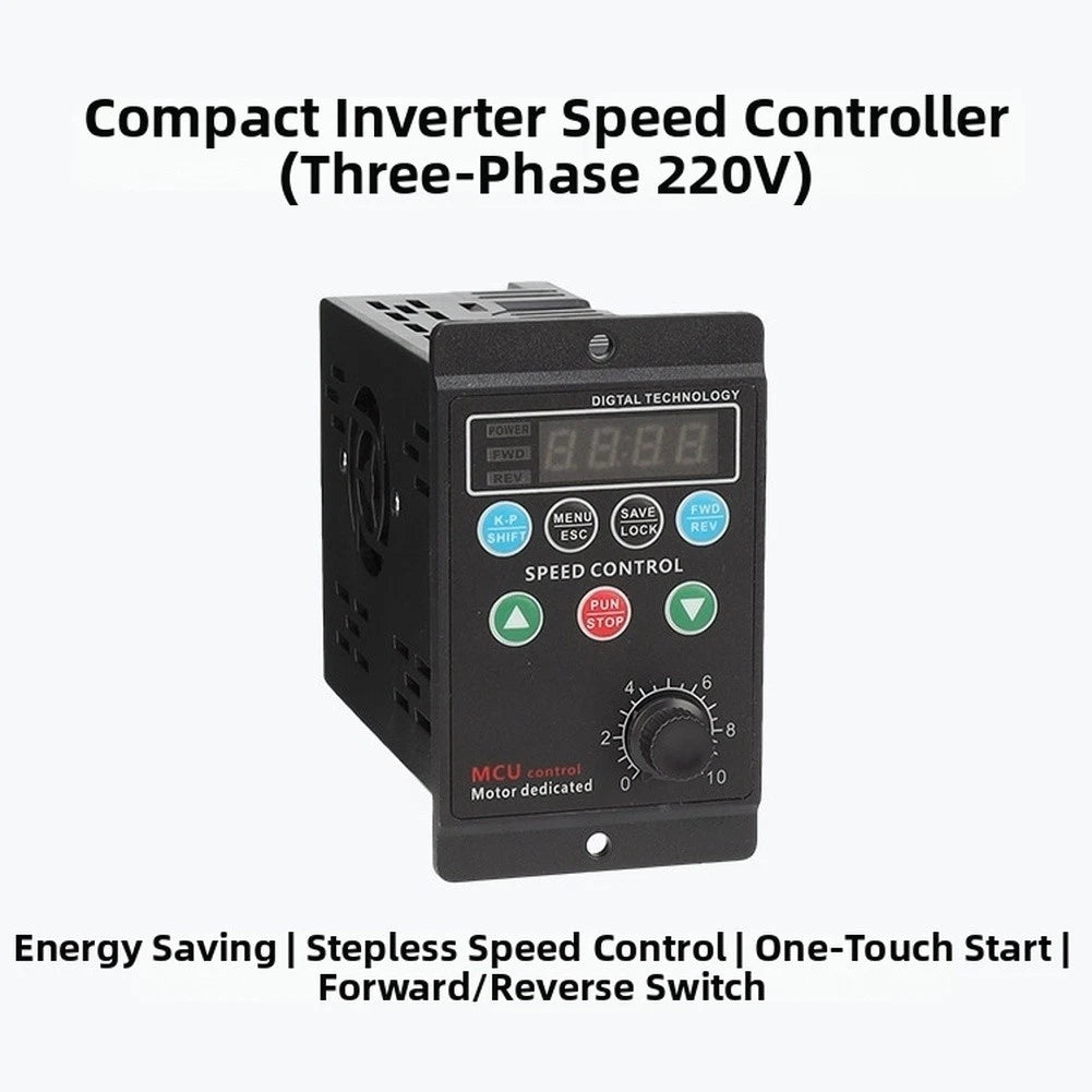 200W VFD Speed Controller for 3 Phase Motors with Digital Display