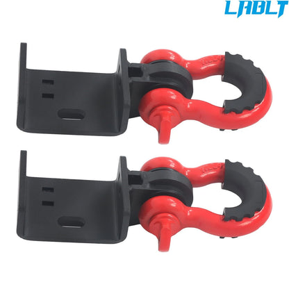 Pair Steel Front Tow Hook Brackets D-Ring Shackles for Toyota Tacoma (2009–2023)