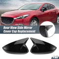 Pair Rearview Mirror Cover Overlay Gloss Black for Mazda 3 Axela (2020–2022)