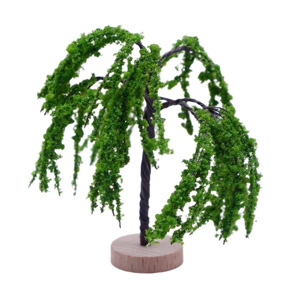 Set of 4 Mini Simulated Green Plastic Trees for Architectural Model Scenery