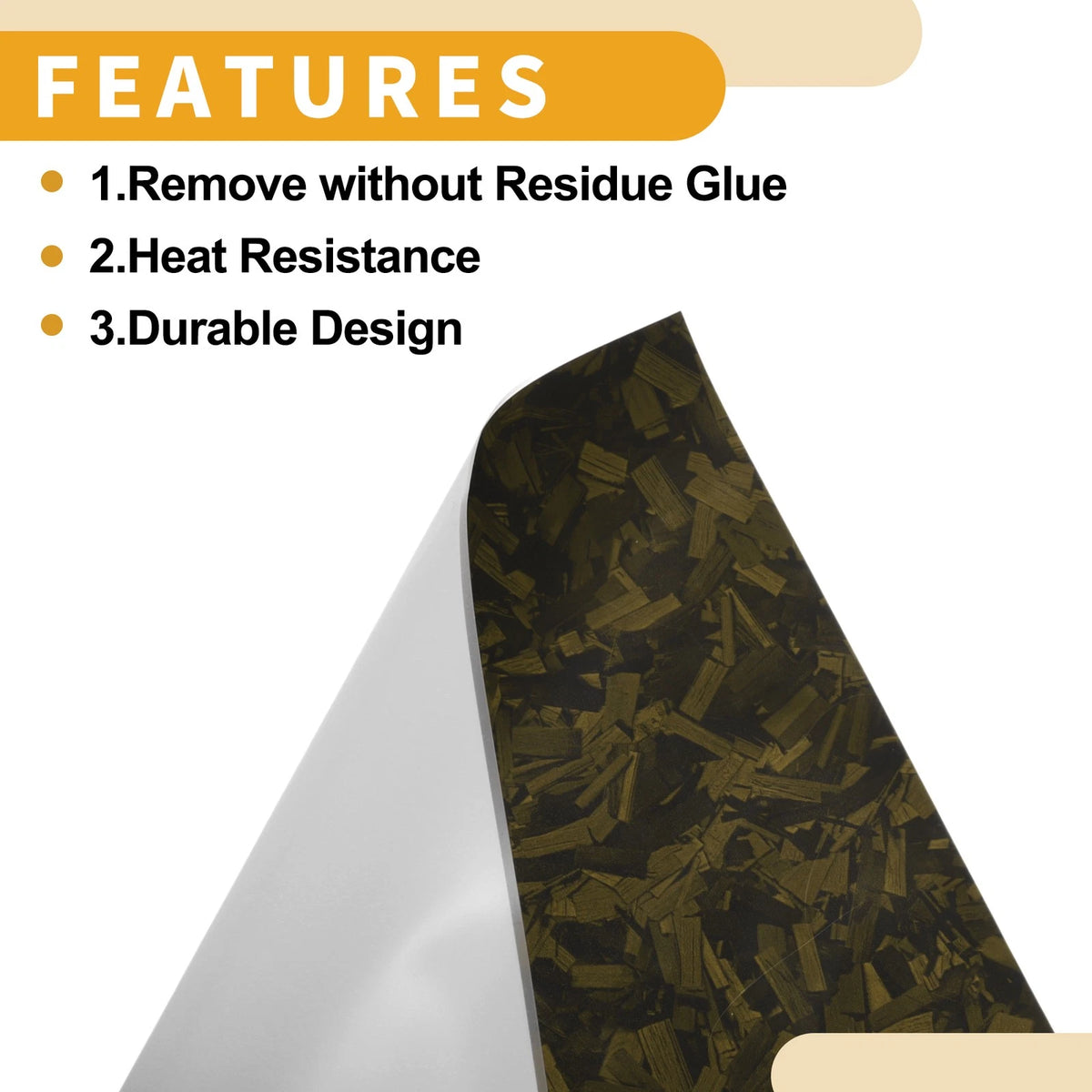 Car Wrap Film for Universal Use (118.1ft x 11.8ft) - Yellow Carbon Matte