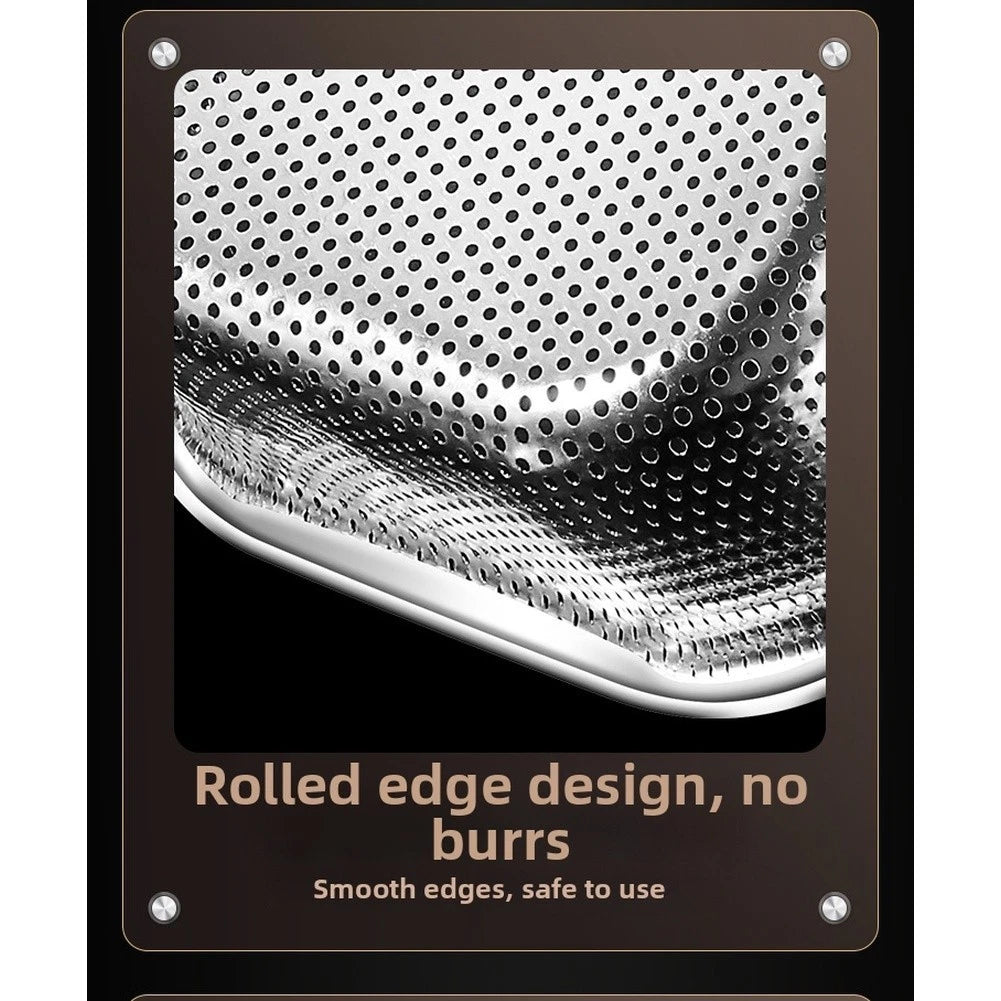 304 Stainless Steel Drain Basket for Kitchen Use (Foldable Handle)
