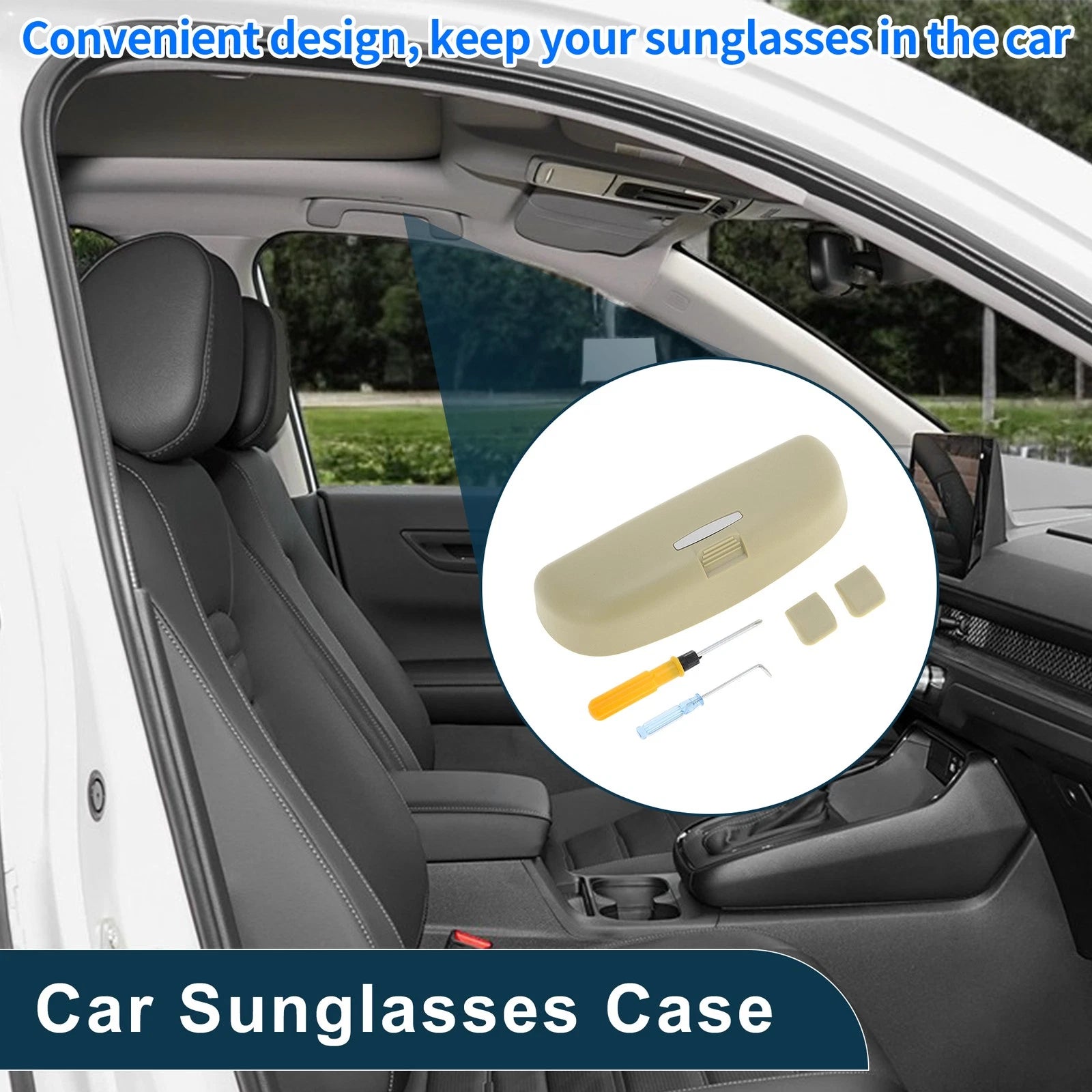 Car Sunglasses Case Storage Box for Mitsubishi Outlander Eyeglasses Holder